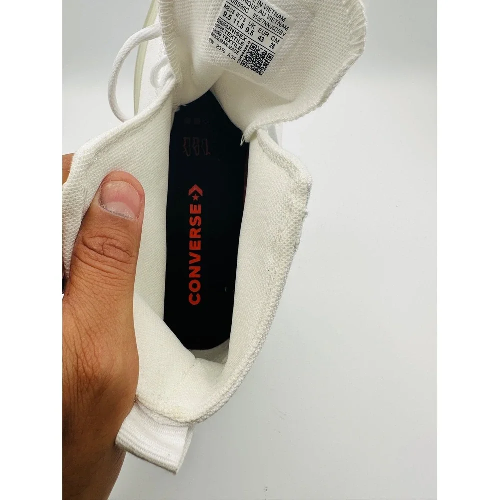 Converse CX High Top White Canvas Sneakers Glow Sole Men's 9.5 Women's 11.5 - Picture 4 of 10